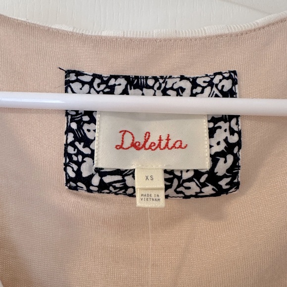 NWT Beautiful Anthropologie Deletta Side Tie Top (white/ivory, size xs/s) - Picture 3 of 7